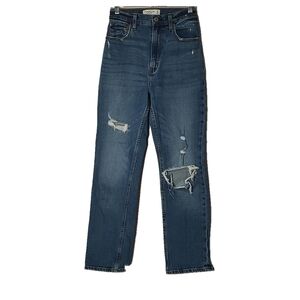 Abercrombie & Fitch Heavily Distressed Blue Jeans Size 0